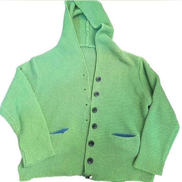 Misslook Green Knitted Hooded Cardigan, Large - Picture 2 of 5